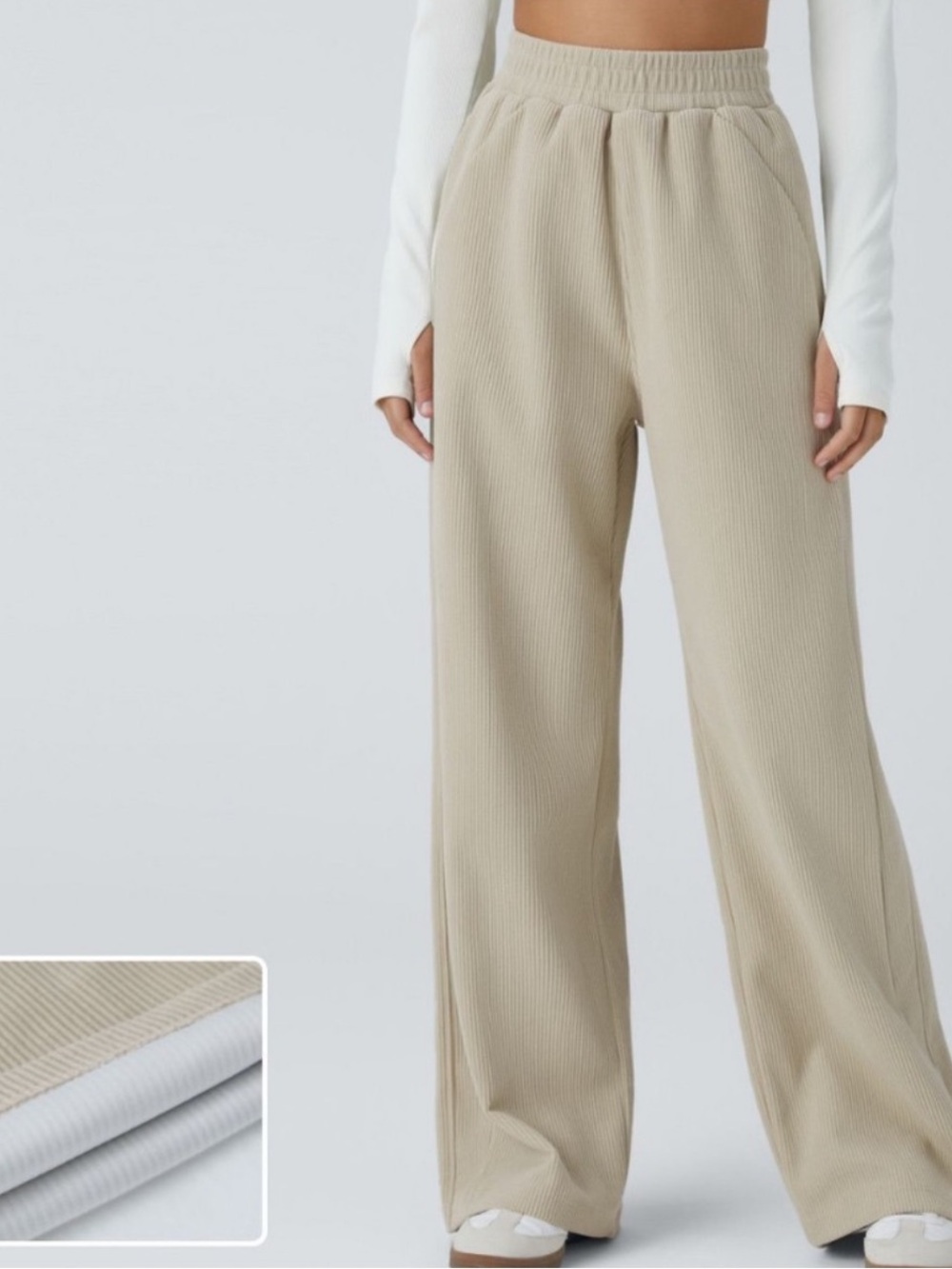 NWT HALARA High Waisted Straight Leg Mop Corduroy Casual Pants Medium 8 10